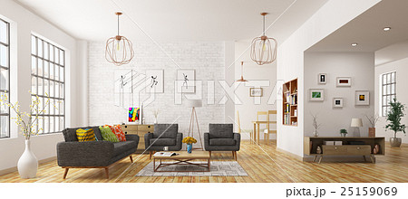 Modern interior of living room 3d rendering 25159069