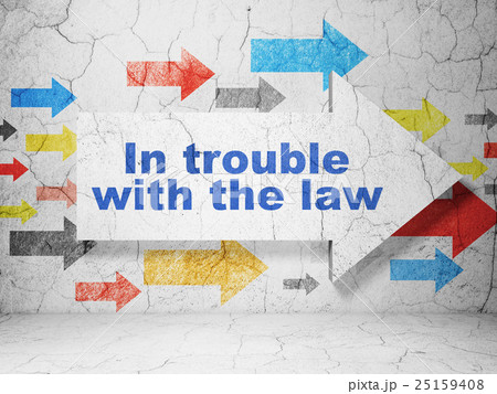Law concept: arrow with In trouble With The law on Law concept: arrow with In trouble With The law on 25159408