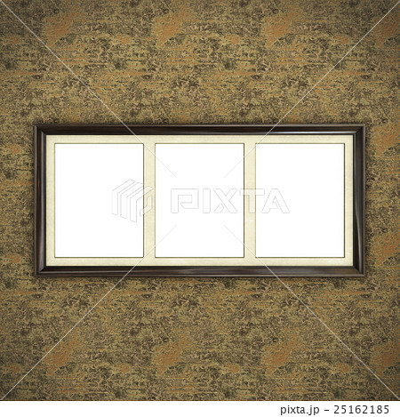 Wooden frame on color wallpaper 25162185