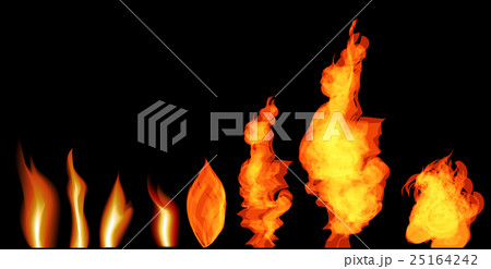 Vector Fire set isolated on black background. 25164242