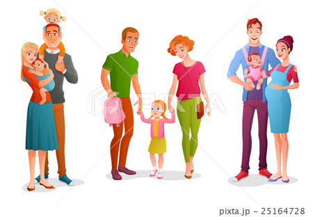 Vector set of families with children 25164728