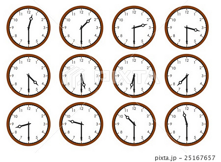 時計 １２時間表示 C２のイラスト素材