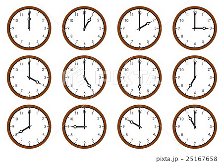 時計 １２時間表示 C１のイラスト素材