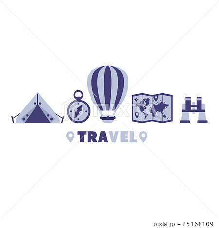 Camping Travel Symbols Set By Five In Line Camping Travel Symbols Set By Five In Line 25168109