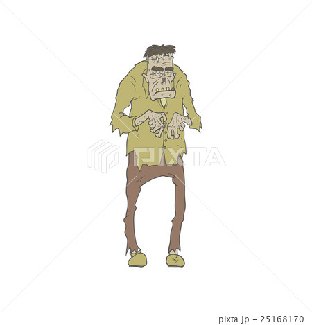 Creepy Zombie With Stitched Eyes Outlined Drawing 25168170