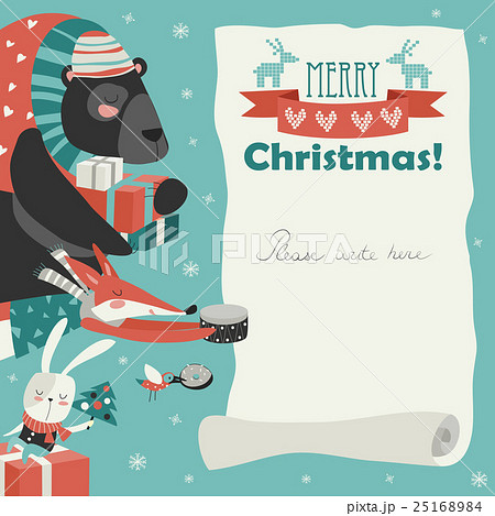 Cute animals giving presents Cute animals giving presents 25168984