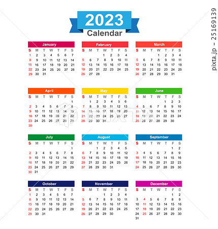 2023 Year calendar isolated on white backgroundのイラスト素材 ...