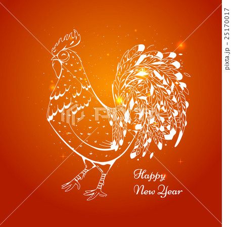 Vector new year card with a rooster 2017 Vector new year card with a rooster 2017 25170017