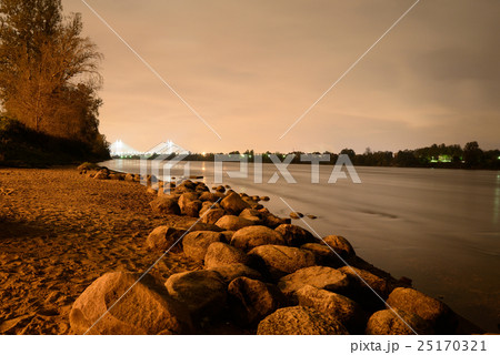 View of Neva River at night. View of Neva River at night. 25170321