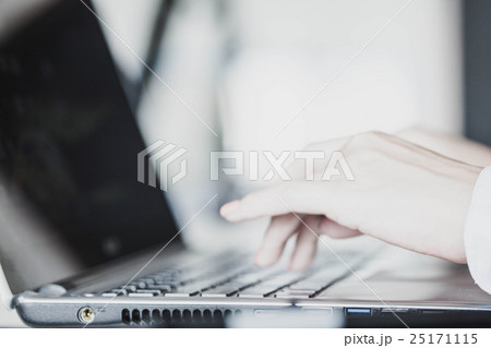 Female hands typing on a laptop 25171115
