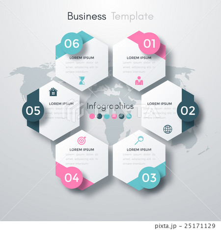 Vector illustration infographics six options. 25171129