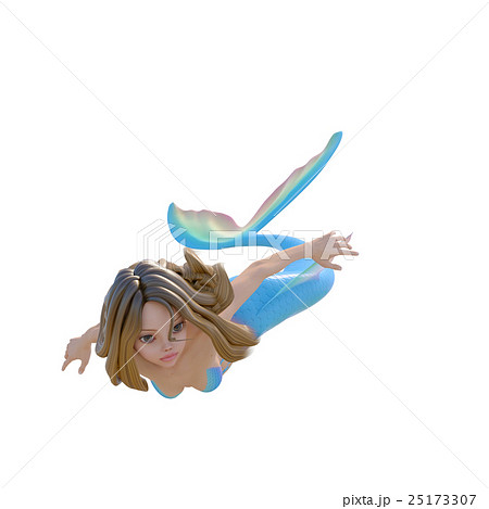 可愛いマーメイド（人魚）perming 3DCG イラスト素材 25173307
