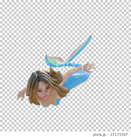可愛いマーメイド（人魚）perming 3DCG イラスト素材 25173307