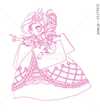 お姫様のイラスト ドレス ショッパー03のイラスト素材