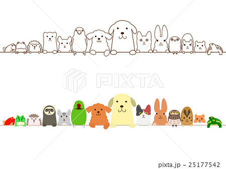 ペットの動物たちのボーダーのセット 25177542