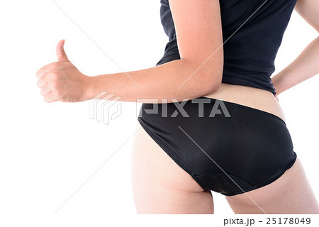 後姿でグッドサインする女性　ダイエット　ビューティイメージ 25178049