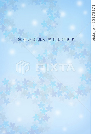 忘れな草のリースの寒中お見舞い 25178171