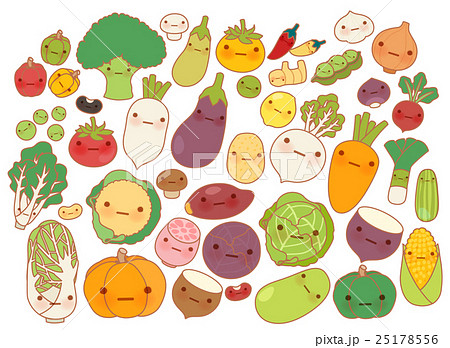 Collection of lovely fruit and vegetable icon Collection of lovely fruit and vegetable icon 25178556