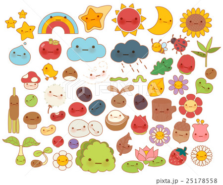 Collection of lovely baby forest nature doodle 25178558