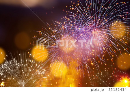 holiday background - fireworks at New Year 25182454