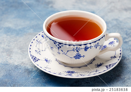 Cup of tea on a blue stone background. Copy space Cup of tea on a blue stone background. Copy space 25183638