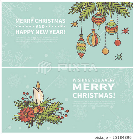 Set of two cartoon Christmas cards Set of two cartoon Christmas cards 25184896