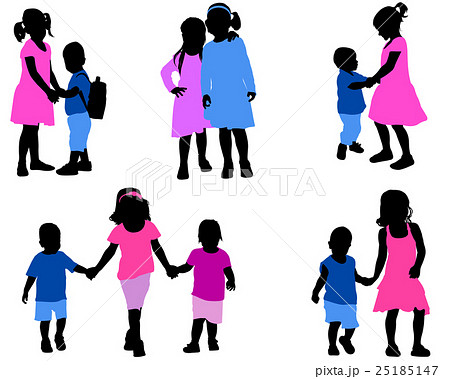 children silhouettes children silhouettes 25185147