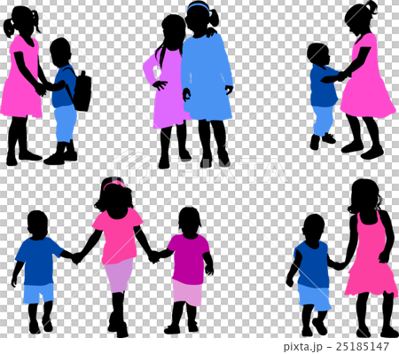 children silhouettes children silhouettes 25185147