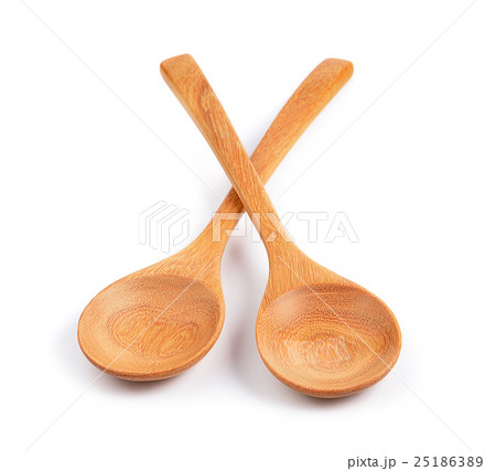 wood spoon on white background 25186389
