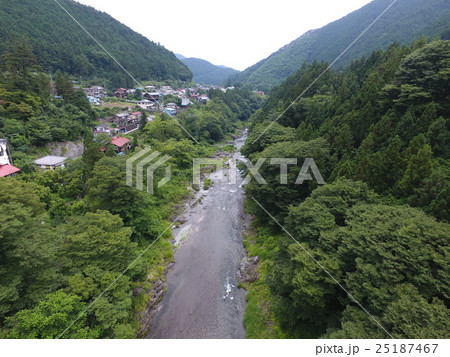 奥多摩 多摩川 古里 空撮 25187467