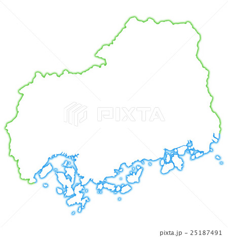 広島県地図のイラスト素材