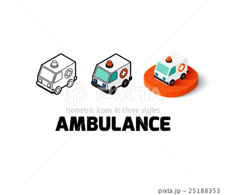 Ambulance icon in different style Ambulance icon in different style 25188353