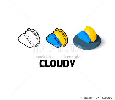 Cloudy icon in different style 25188505
