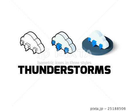 Thunderstorms icon in different style 25188506