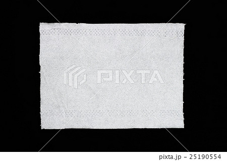 One piece of tissue paper isolated on black 25190554