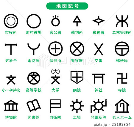 Map Symbol List 24 Species Stock Illustration