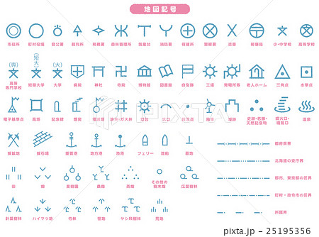 地図記号 一覧b1 68種 のイラスト素材