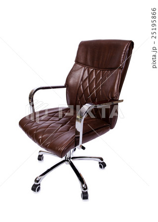 Brown leather office chair isolated on white 25195866