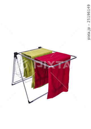 Collapsible clotheshorse isolated on the white Collapsible clotheshorse isolated on the white 25196149