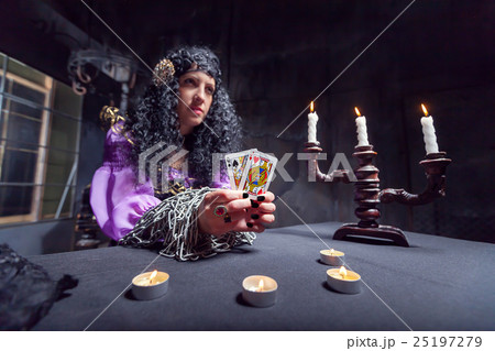 Sorceress while practising witchcraft Sorceress while practising witchcraft 25197279