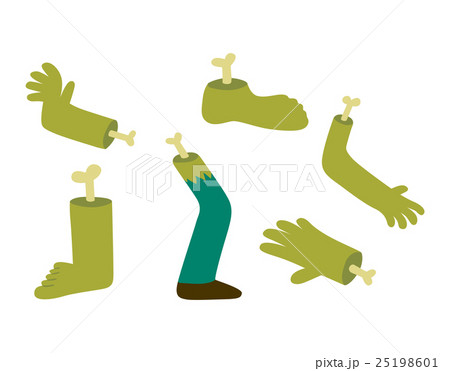 Zombie halloween cartoon foots and hands 25198601