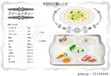 今日のご飯レシピクリームシチュー 25199049