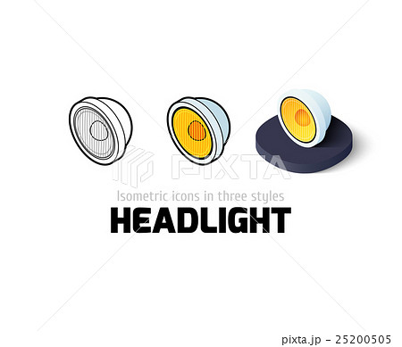 Headlight icon in different style 25200505