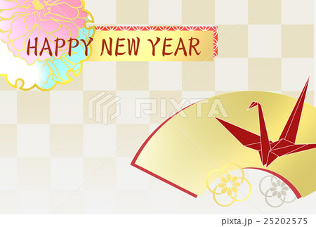 和柄 折り鶴 年賀イラスト 折り紙 和柄 折り鶴 年賀イラスト 折り紙 25202575