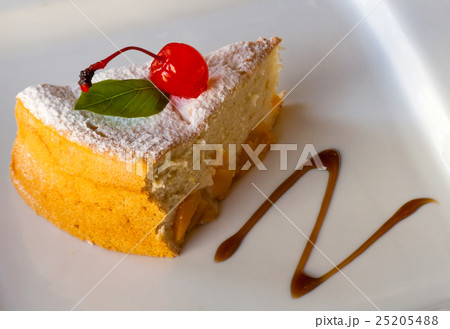 sweet biscuit with an apricot and cherries 25205488
