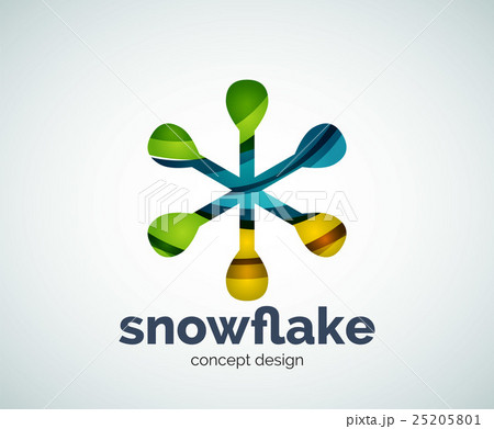 Vector Christmas snowflake logo template 25205801