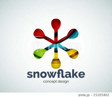 Vector Christmas snowflake logo template 25205802