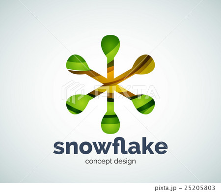 Vector Christmas snowflake logo template 25205803