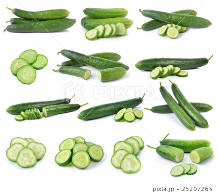Fresh cucumber  isolated on white background 25207265
