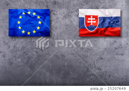 Flags of the Slovak Republic and European Union Flags of the Slovak Republic and European Union 25207649